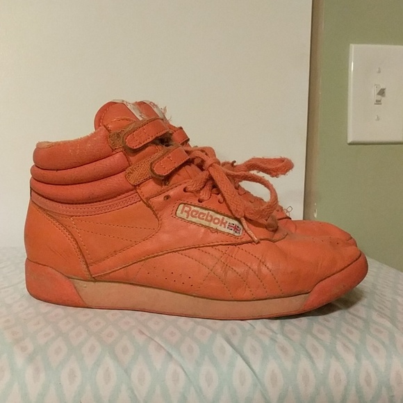 orange high top reeboks